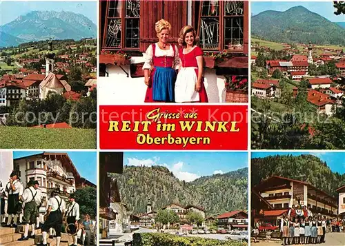 AK / Ansichtskarte Reit_Winkl Musikkapelle Kirche Panorama Maria und Margot Hellwig Reit_Winkl