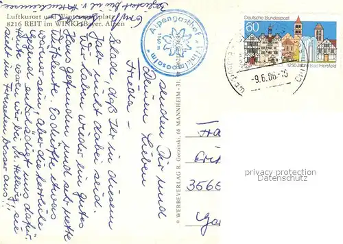 AK / Ansichtskarte Reit_Winkl Musikkapelle Kirche Panorama Maria und Margot Hellwig Reit_Winkl