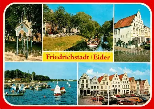 AK / Ansichtskarte Friedrichstadt_Eider Marktplatz Edamerhaus Bootshafen  Friedrichstadt_Eider