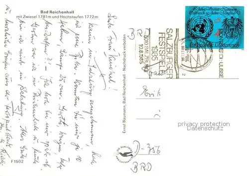 AK / Ansichtskarte Bad_Reichenhall Zwiesel Hochstaufen Bad_Reichenhall