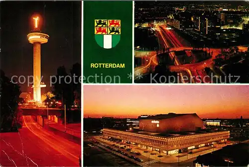 AK / Ansichtskarte Rotterdam Euromast Schiffsbruecke Passerelle Whee House Rotterdam