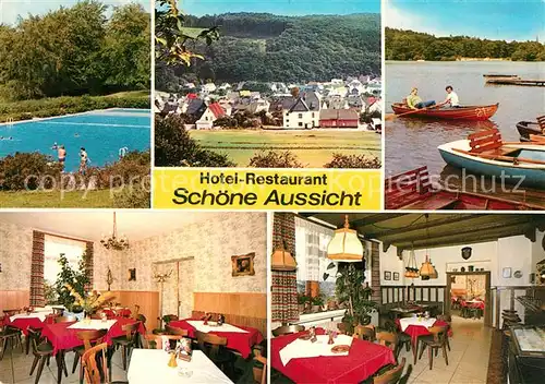 AK / Ansichtskarte Herborn_Hessen Hotel Restaurant Schoene Aussicht Herborn Hessen