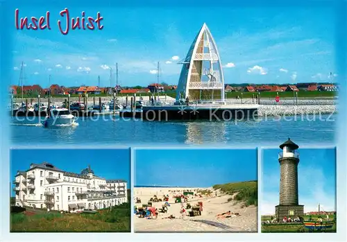 AK / Ansichtskarte Insel_Juist Kurhaus Wasserturm Hafen Insel_Juist