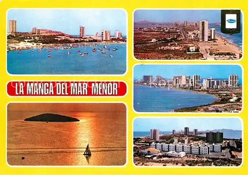 AK / Ansichtskarte La_Manga_del_Mar_Menor Panorama Kueste Strand Hotelanlagen Sonnenuntergang am Meer La_Manga_del_Mar_Menor