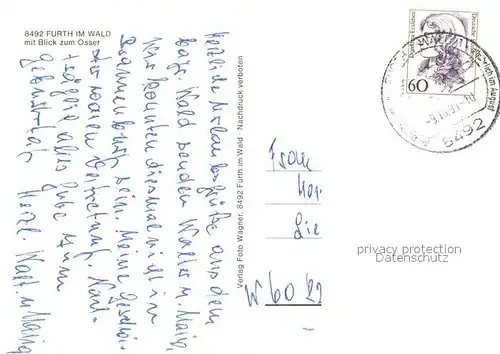 AK / Ansichtskarte Furth_Wald Panorama Blick zum Osser Furth_Wald