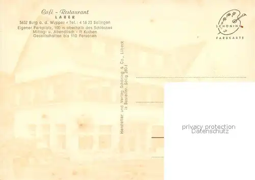AK / Ansichtskarte Burg_Wupper Cafe Restaurant Laber Burg Wupper
