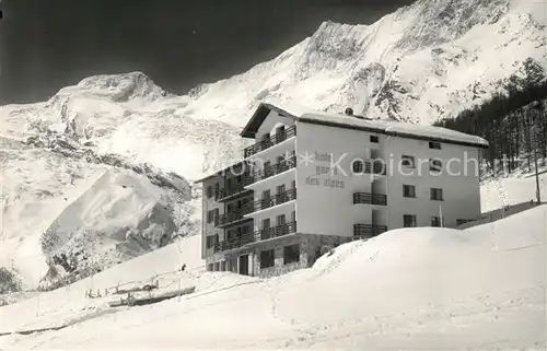 AK / Ansichtskarte Saas Fee Hotel Garni des Alpes Saas Fee