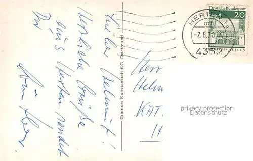 AK / Ansichtskarte Herten_Westfalen Rathaus Gymnasium Schloss Am Bramhuegel Herten_Westfalen