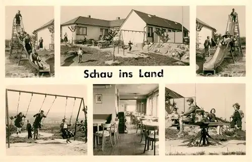 AK / Ansichtskarte Burbach_Siegerland Rasthaus Schau ins Land Spielplatz Gastraum Burbach_Siegerland