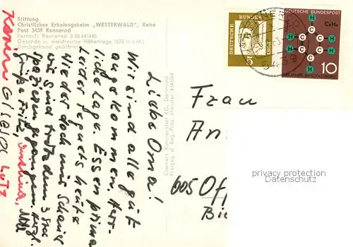 AK / Ansichtskarte Rennerod Stiftung Christl Erholungsheim Westerwald Rehe Fliegeraufnahme Rennerod