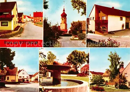 AK / Ansichtskarte Dittenheim Baeckerei Kirche Dorfstrasse Brunnen Dittenheim