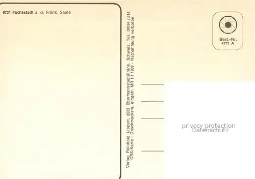 AK / Ansichtskarte Fuchsstadt_Unterfranken Stadtblick Fuchsstadt_Unterfranken