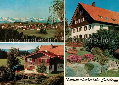 AK / Ansichtskarte Scheidegg_Allgaeu Panorama Pension Lindenhof Scheidegg Allgaeu