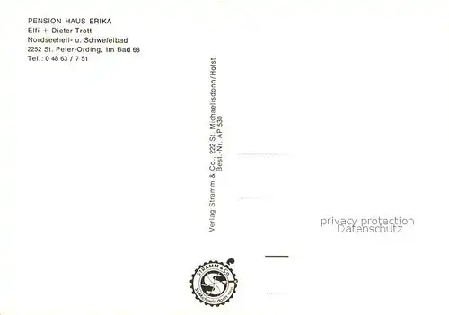 AK / Ansichtskarte St_Peter Ording Pension Haus Erika St_Peter Ording