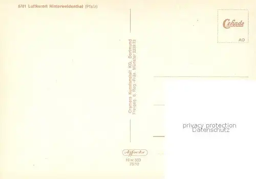AK / Ansichtskarte Hinterweidenthal Fliegeraufnahme Hinterweidenthal