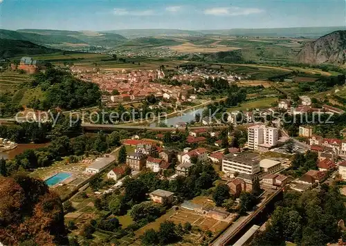 AK / Ansichtskarte Bad_Muenster_Stein_Ebernburg Fliegeraufnahme mit Burgrestaurant Bad_Muenster