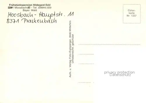 AK / Ansichtskarte Prackenbach Panorama Pension Hildegard Eckl Gaststube Prackenbach