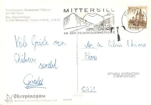 AK / Ansichtskarte Mittersill_Oberpinzgau Gruberhof mit Resterhoehe Mittersill Oberpinzgau