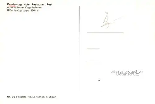 AK / Ansichtskarte Kandersteg_BE Hotel Restaurant Post Bluemlisalpgruppe Kandersteg_BE