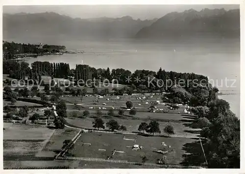 AK / Ansichtskarte Lausanne_VD Terrain de Camping Vue aerienne Lausanne VD