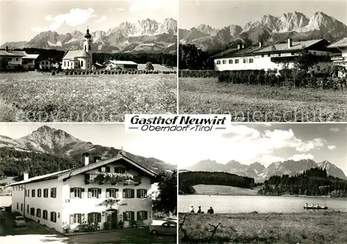 AK / Ansichtskarte Oberndorf_Tirol Gasthof Neuwirt Kirche Seepanorama Oberndorf Tirol