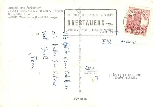 AK / Ansichtskarte Obertauern Gottschall Alm Obertauern