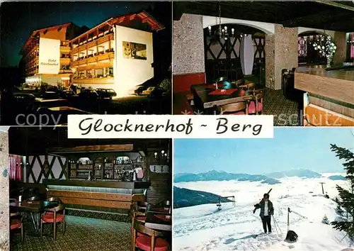 AK / Ansichtskarte Berg_Drautal Hotel Glocknerhof Gaststube Bar Panorama Berg Drautal