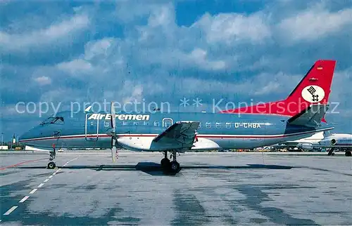 AK / Ansichtskarte Flugzeuge_Zivil Air Bremen Saab SF 340A c n 340A 141 D CHBA  Flugzeuge Zivil