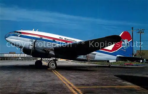AK / Ansichtskarte Flugzeuge_Zivil Air Manitoba Curtiss C46A 45 CU c n 30386 C GTXW  Flugzeuge Zivil