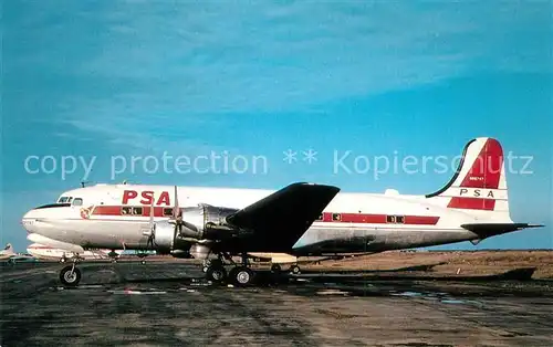 AK / Ansichtskarte Flugzeuge_Zivil Pacific Southwest Airlines Douglas DC 4 N88747 C N 3116 Flugzeuge Zivil