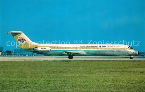 AK / Ansichtskarte Flugzeuge_Zivil BWIA International McDonnell Douglas DC 9 51 9Y TFH c n 47743 Flugzeuge Zivil