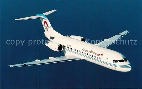 AK / Ansichtskarte Flugzeuge_Zivil America West Express Fokker 70 N528YV  Flugzeuge Zivil