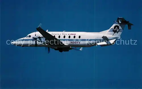AK / Ansichtskarte Flugzeuge_Zivil America West Express Beech 1900D N86YV c n UE86 Flugzeuge Zivil