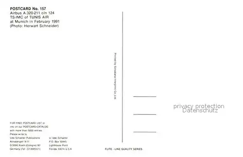 AK / Ansichtskarte Flugzeuge_Zivil Tunis Air Airbus A320 211 c n 124 TS IMC  Flugzeuge Zivil