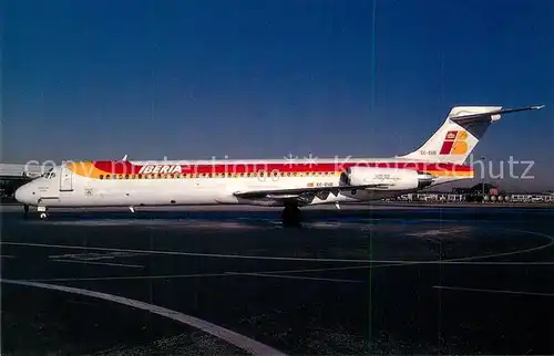 AK / Ansichtskarte Flugzeuge_Zivil Iberia McDonnell Douglas MD 87 c n 49828 EC EUD Flugzeuge Zivil
