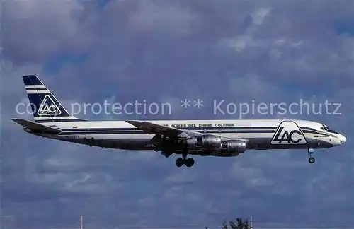 AK / Ansichtskarte Flugzeuge_Zivil Lac Colombia Douglas DC 8F 54 c n 45768 HK 2632X Flugzeuge Zivil