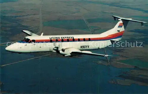 AK / Ansichtskarte Flugzeuge_Zivil United Express Mesa Airlines Beech 1900 N90YV c n UC 90 Flugzeuge Zivil
