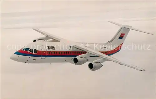 AK / Ansichtskarte Flugzeuge_Zivil United Express Air Wisconsin British Aerospace BAe 146 300 Flugzeuge Zivil