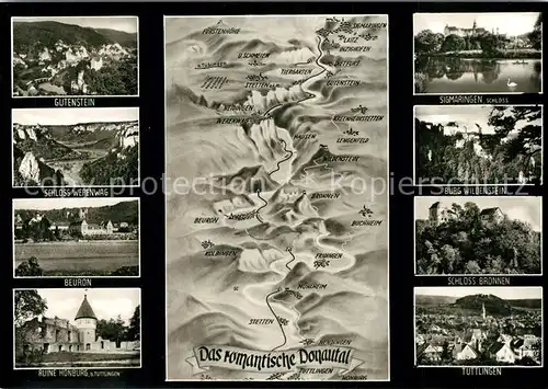 AK / Ansichtskarte Beuron_Donautal Gutenstein Ruine Honburg Schloss Werenwag Beuron Donautal