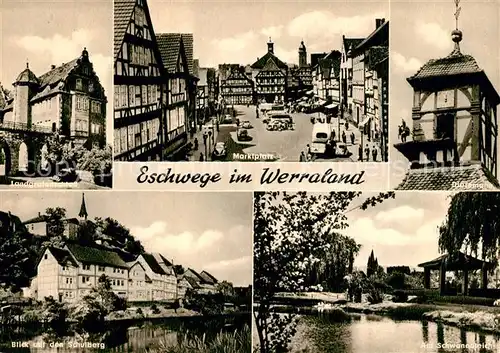 AK / Ansichtskarte Eschwege Marktplatz Landgrafenschloss Schulberg Eschwege