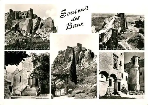 AK / Ansichtskarte Les_Baux de Provence Ruines du Chateau Seignaurial Eglise St Vincent Les_Baux de Provence
