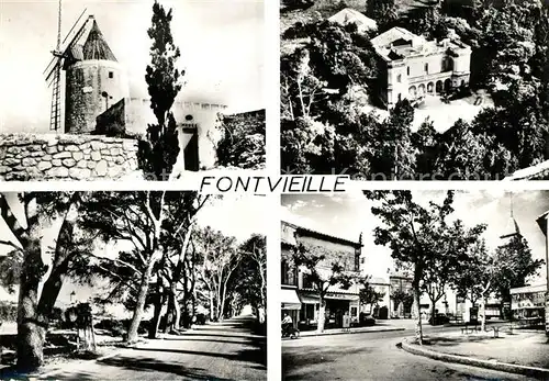 AK / Ansichtskarte Fontvieille Moulin de Daudet Chateau de Montauban Place Fontvieille