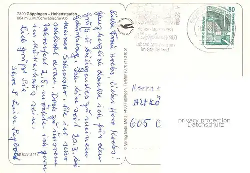 AK / Ansichtskarte Goeppingen Landschaftspanorama mit Hohenstaufen Schwaebische Alb Goeppingen