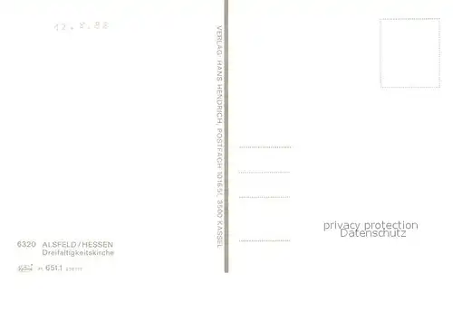 AK / Ansichtskarte Alsfeld Dreifaltigkeitskirche Alsfeld