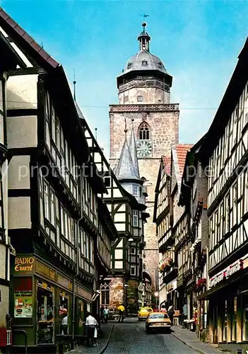 AK / Ansichtskarte Alsfeld Obere Fuldergasse Altstadt Fachwerkhaeuser Turm Alsfeld