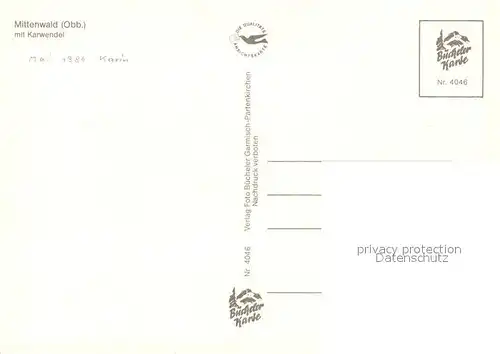 AK / Ansichtskarte Mittenwald_Bayern Panorama mit Karwendelgebirge Mittenwald Bayern