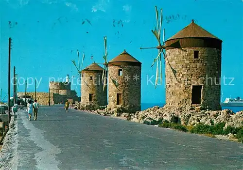AK / Ansichtskarte Rhodes_Rhodos_Greece Windmuehlen Rhodes_Rhodos_Greece