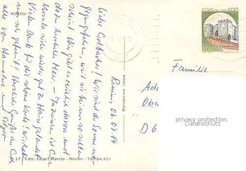 AK / Ansichtskarte Rimini Hafen Strand Rimini