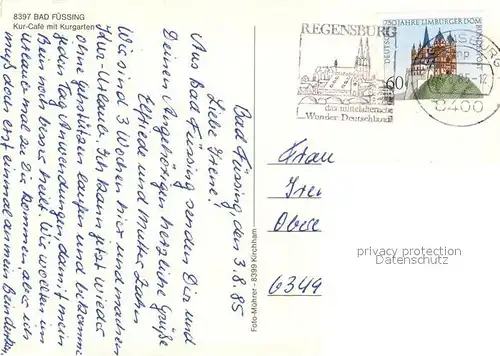 AK / Ansichtskarte Bad_Fuessing Kur Cafe Kurgarten Bad_Fuessing
