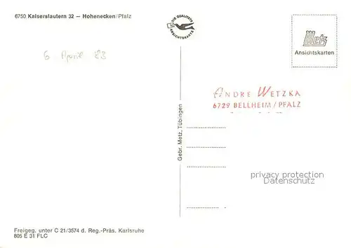 AK / Ansichtskarte Hohenecken Fliegeraufnahme Kirche  Hohenecken